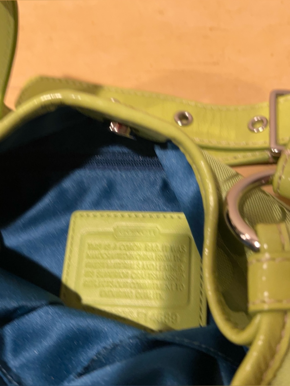 Coach vintage y2k lime green Penelope signature canvas, leather hobo F14689 - Picture 9 of 11